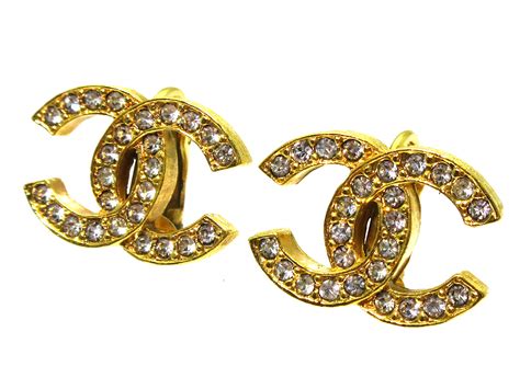 chanel earrings gold logo|Chanel earrings real gold.